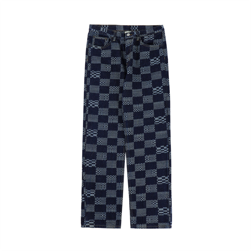 Checkerboard Jacquard Jeans