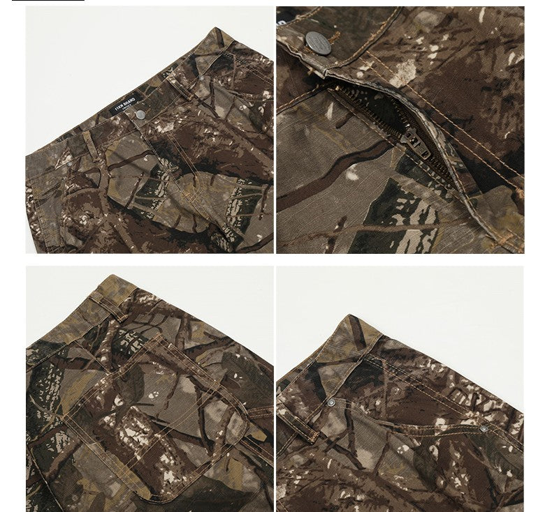 Branch Camouflage Full Printed Distressed Jeans