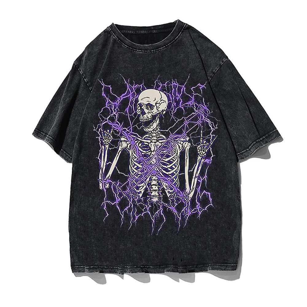 Lighting Skelton Streetwear T-Shirt