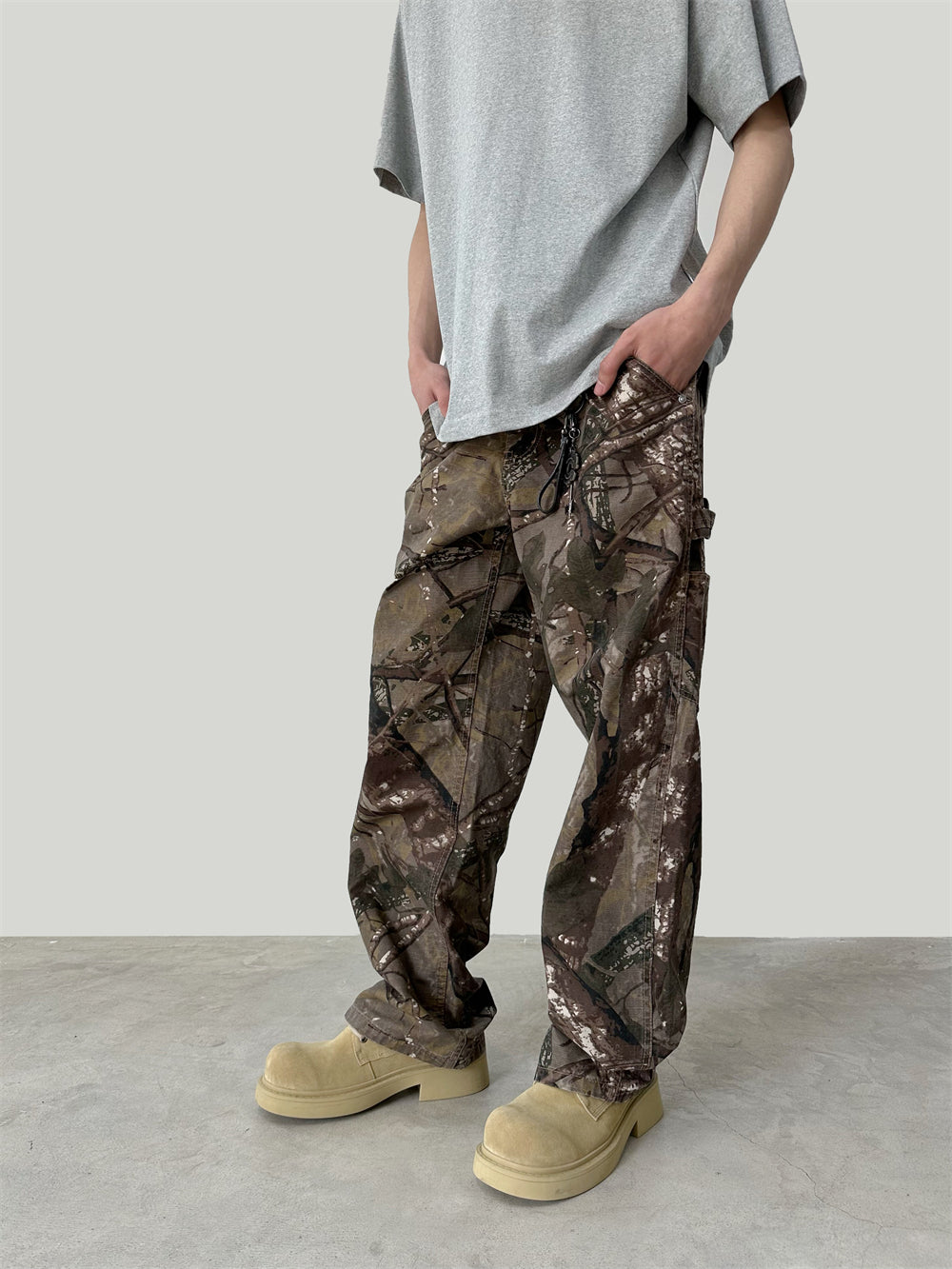 Branch Camouflage Full Printed Distressed Jeans