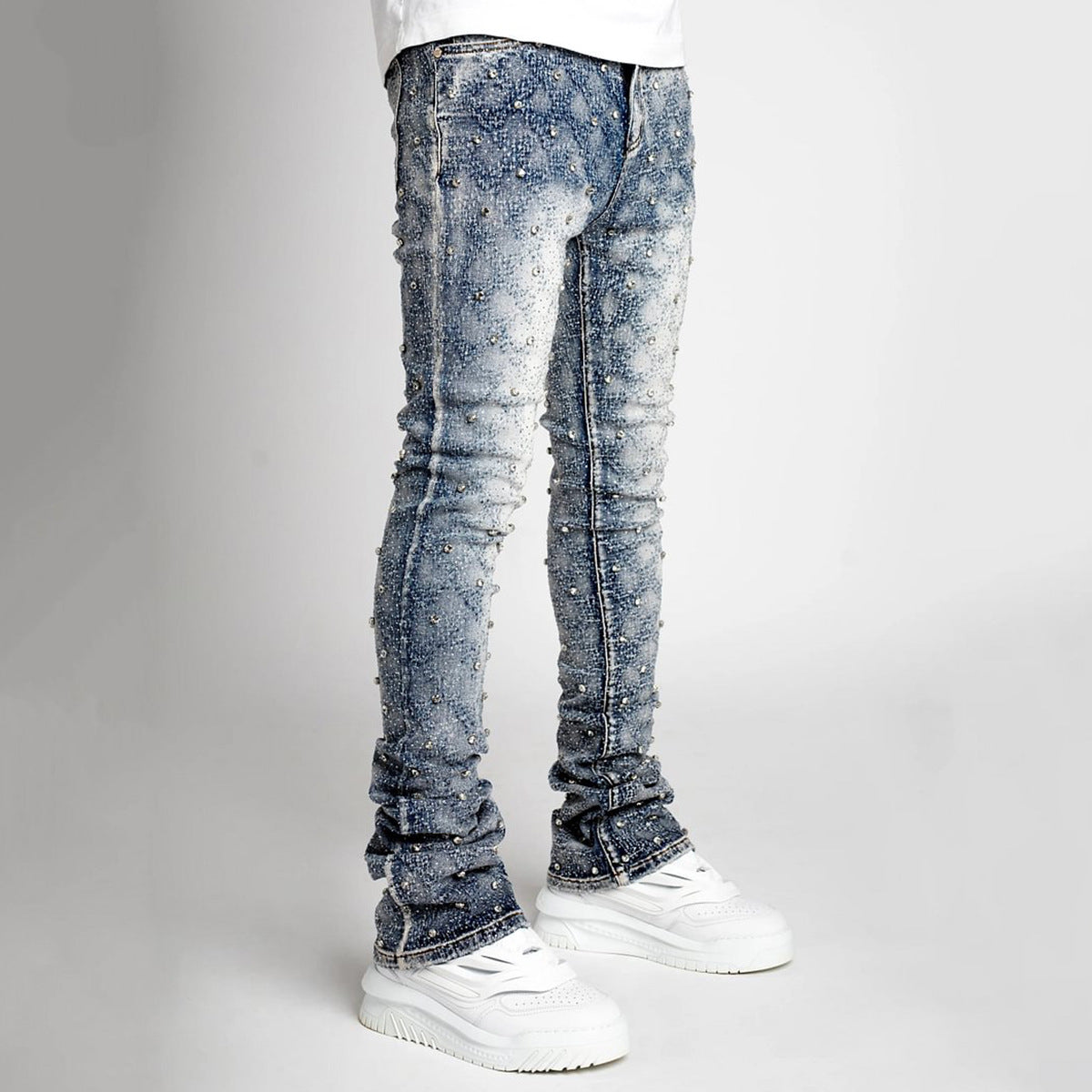 Rhinestone Straight Jeans
