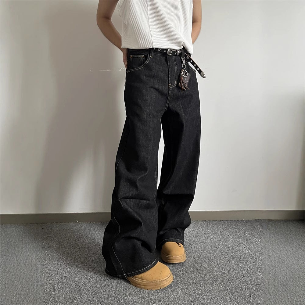 Loose Wide-leg Denim Jeans