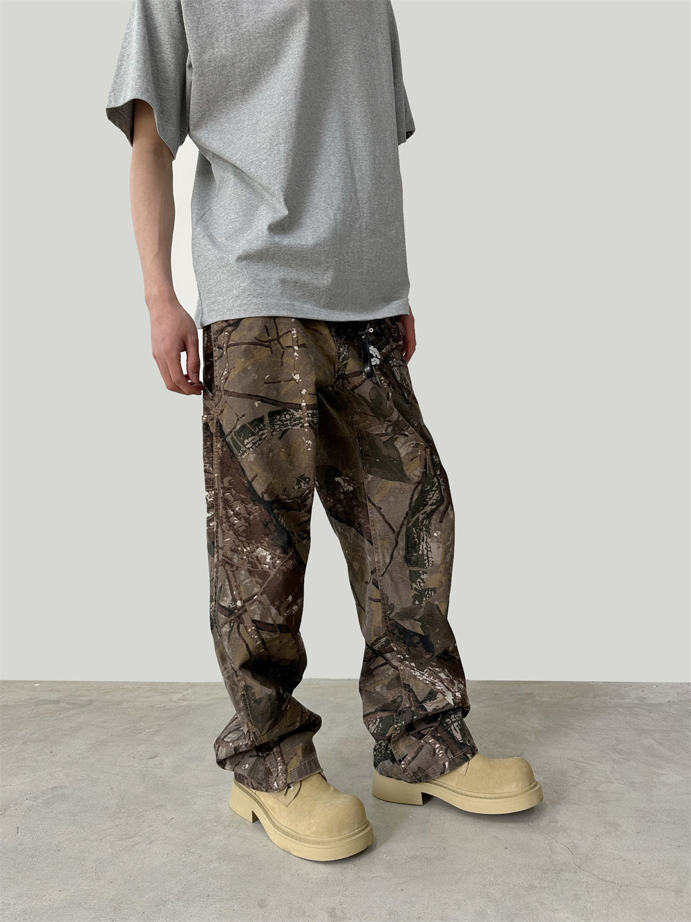 Branch Camouflage Full Printed Distressed Jeans