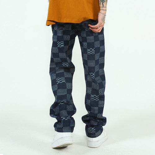 Checkerboard Jacquard Jeans