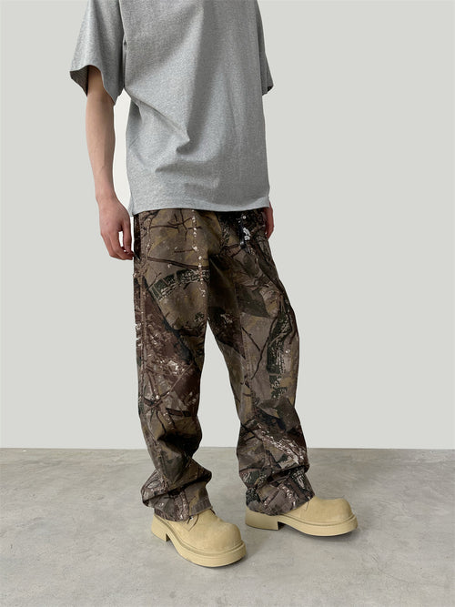 Branch Camouflage Full Printed Distressed Jeans