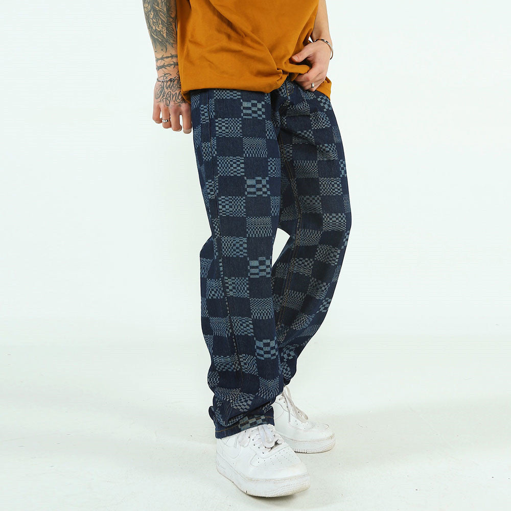 Checkerboard Jacquard Jeans
