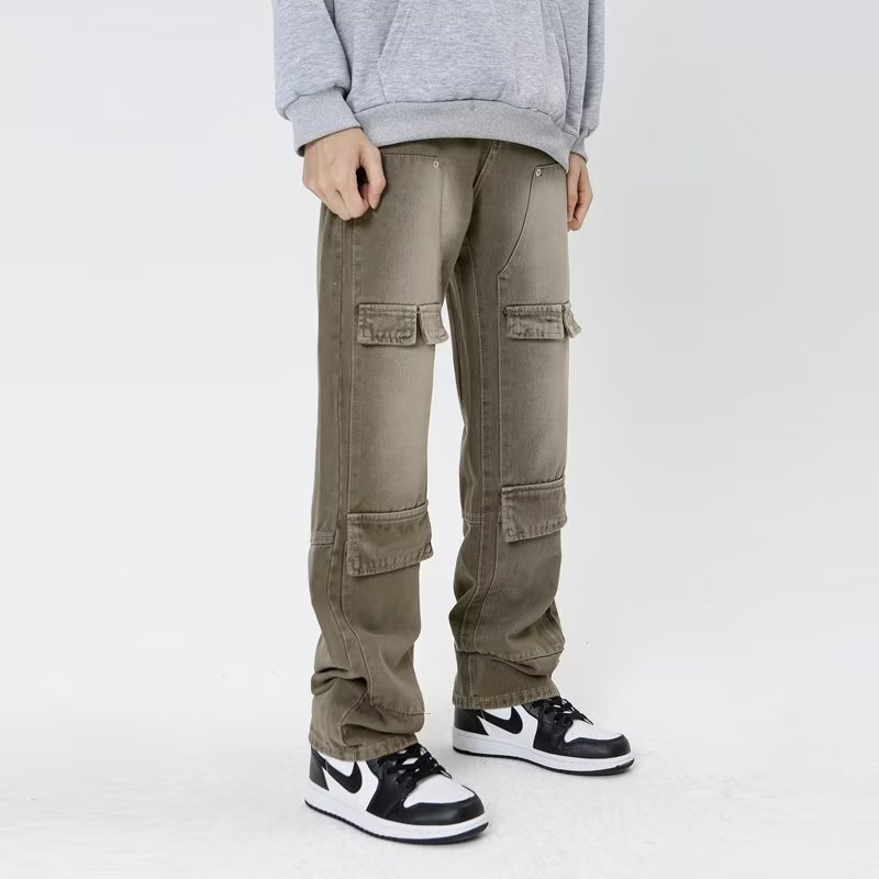 Vintage Multi-Pocket Washed Jeans