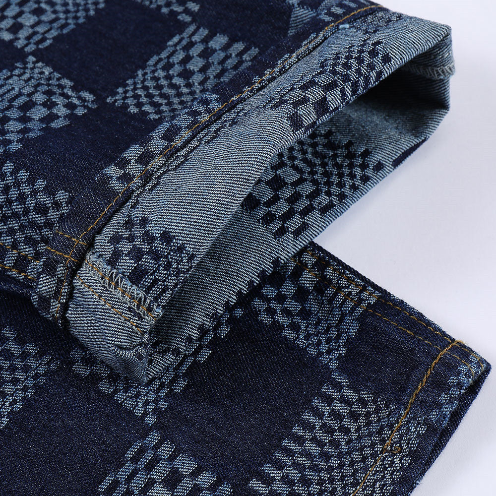 Checkerboard Jacquard Jeans