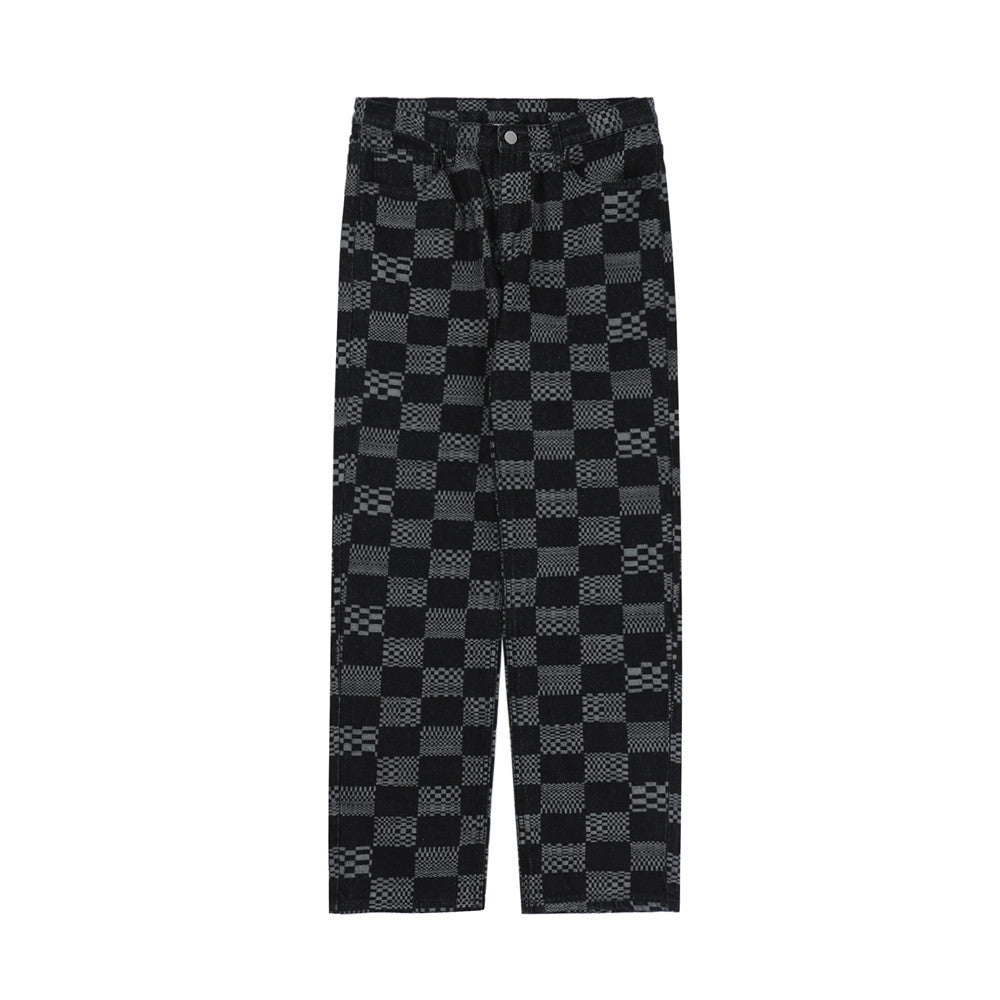 Checkerboard Jacquard Jeans