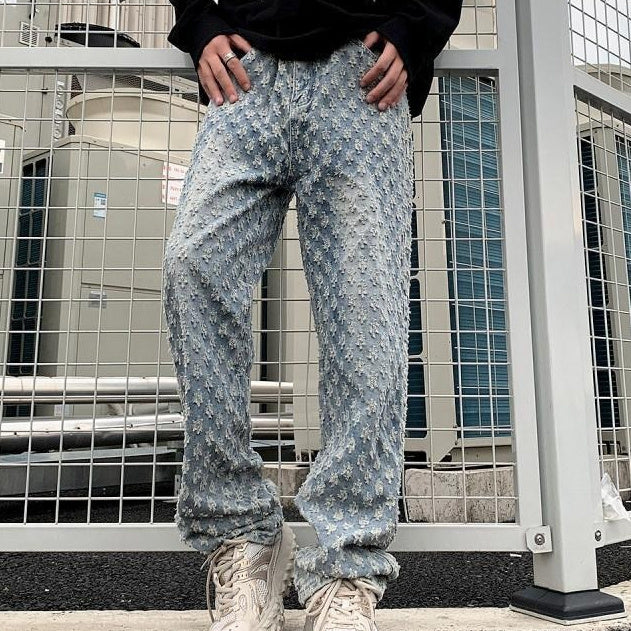 Jacquard Full-print Jeans