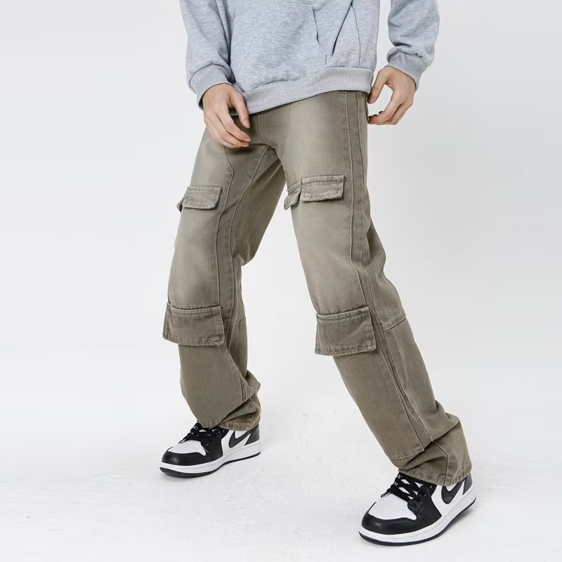 Vintage Multi-Pocket Washed Jeans