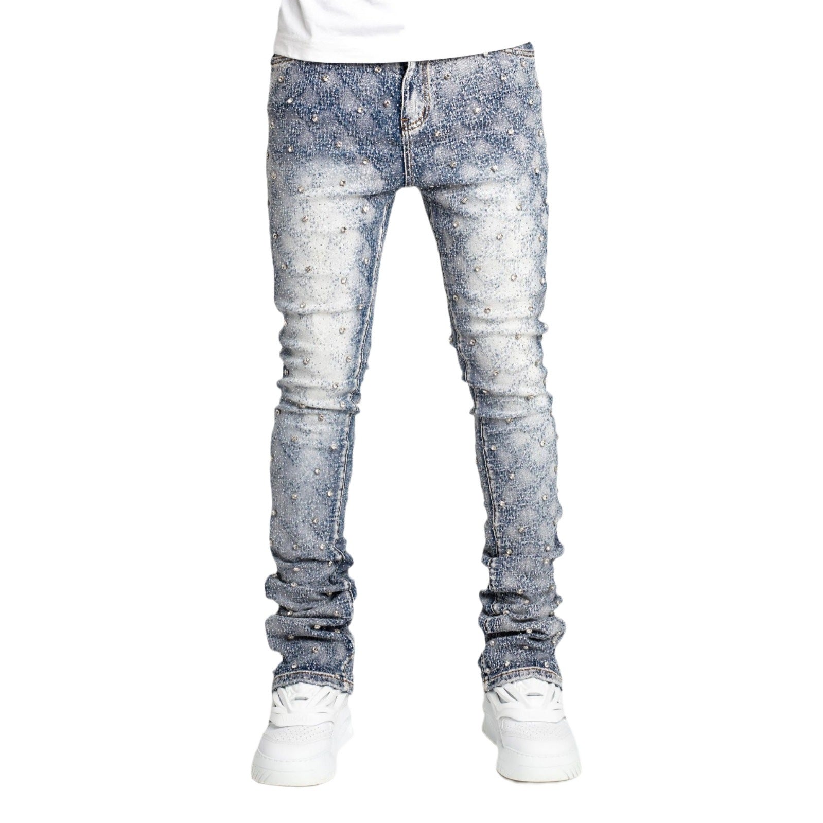 Rhinestone Straight Jeans