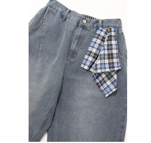 Bandana Washed Baggy Jeans