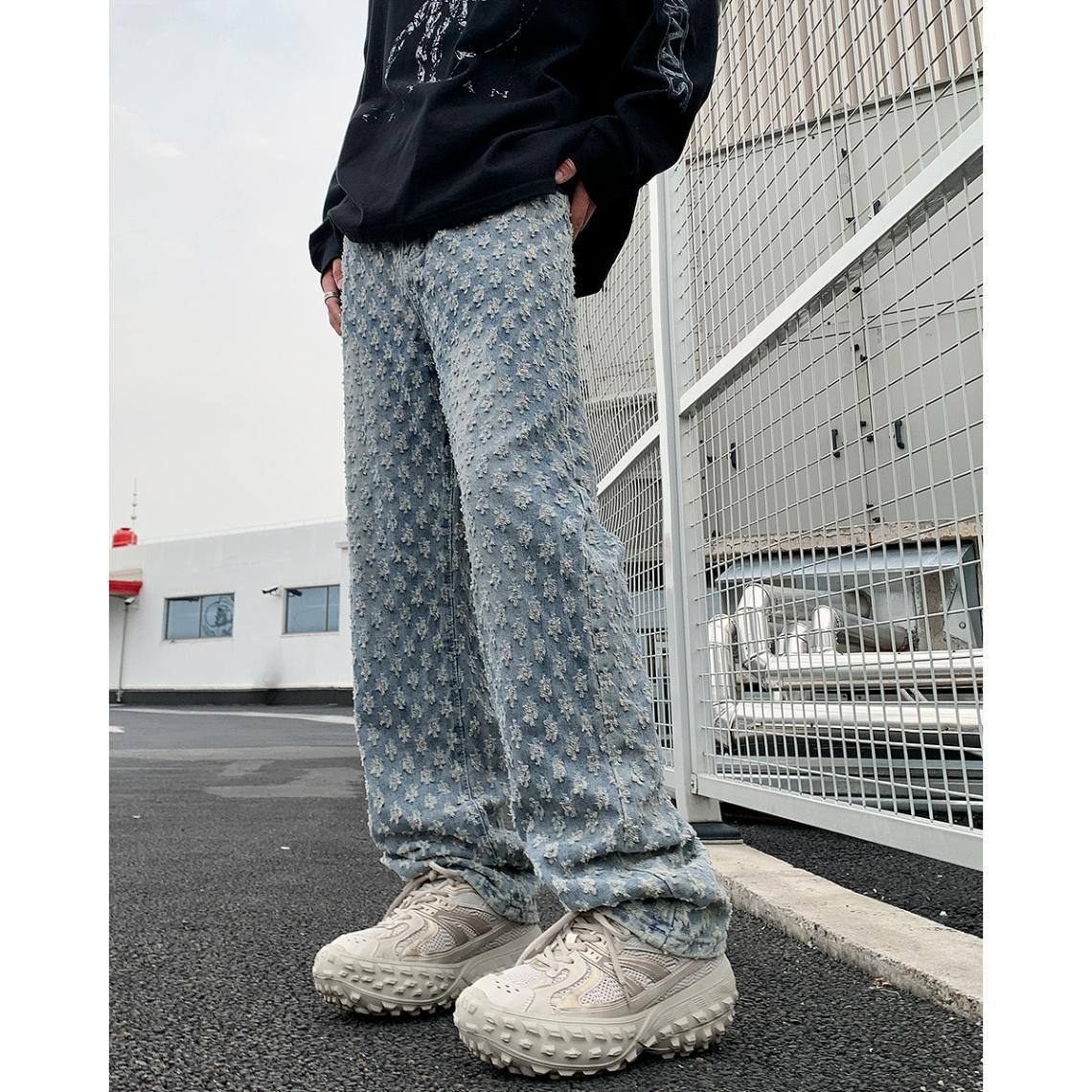 Jacquard Full-print Jeans