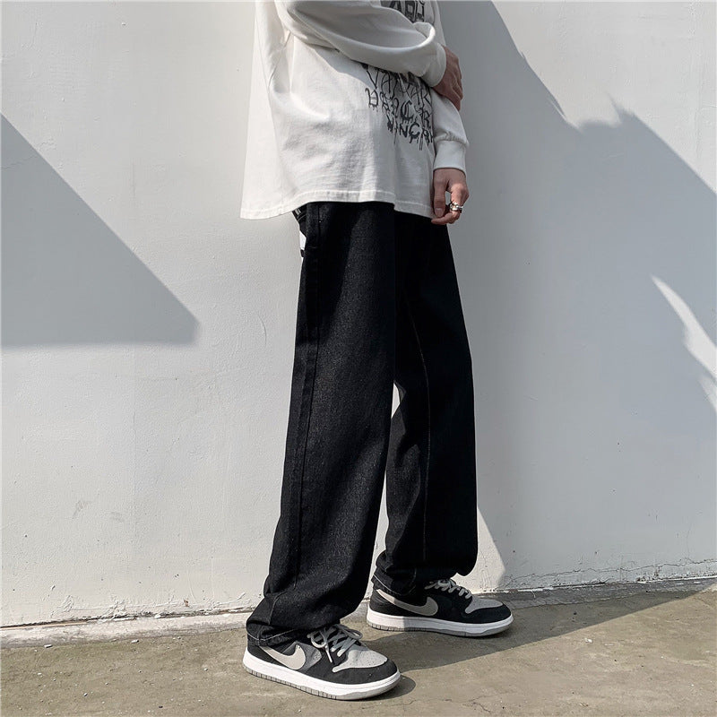 Vintage Bat Printed Loose Straight Jeans