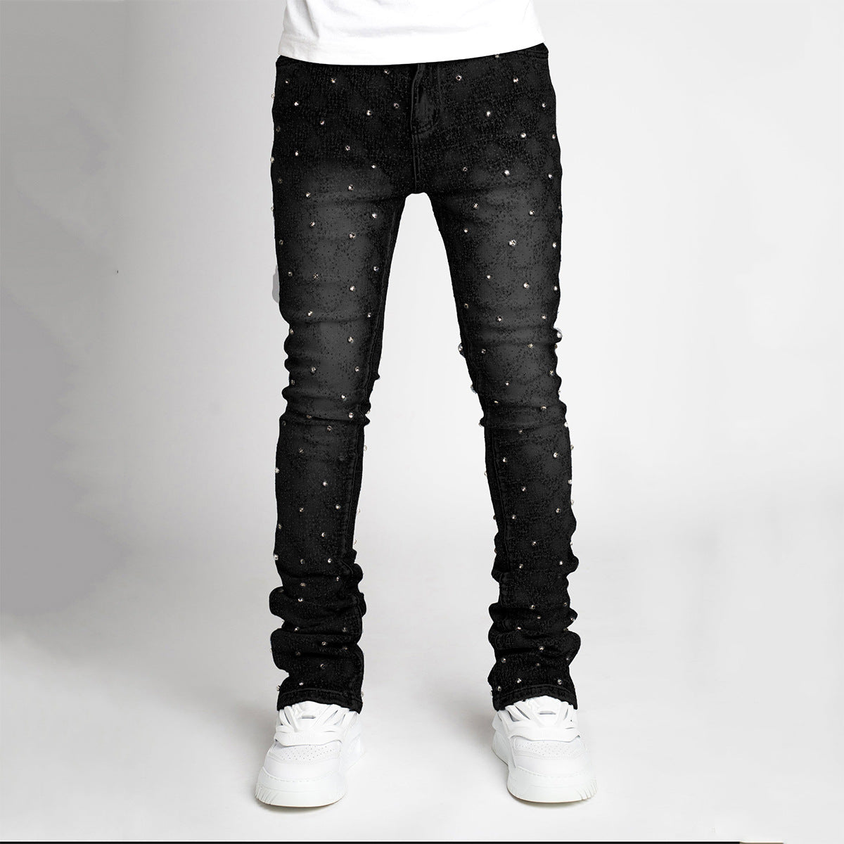 Rhinestone Straight Jeans