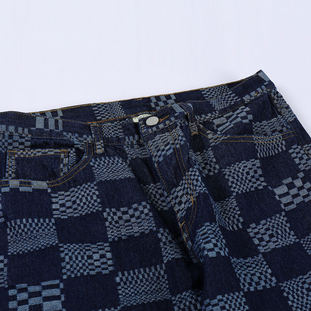Checkerboard Jacquard Jeans