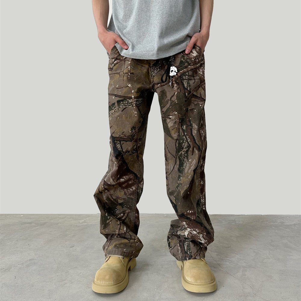 Branch Camouflage Full Printed Distressed Jeans