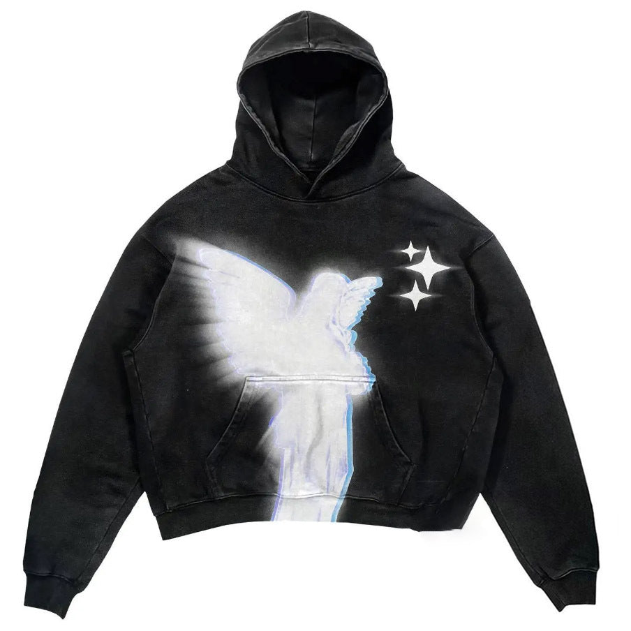 Angel Washed Streetwear Hoodie