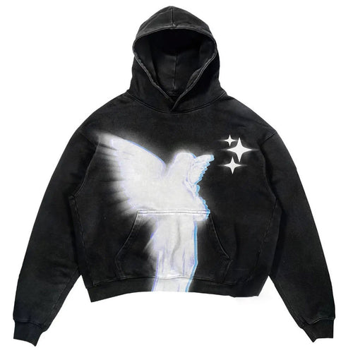 Angel Washed Streetwear Hoodie