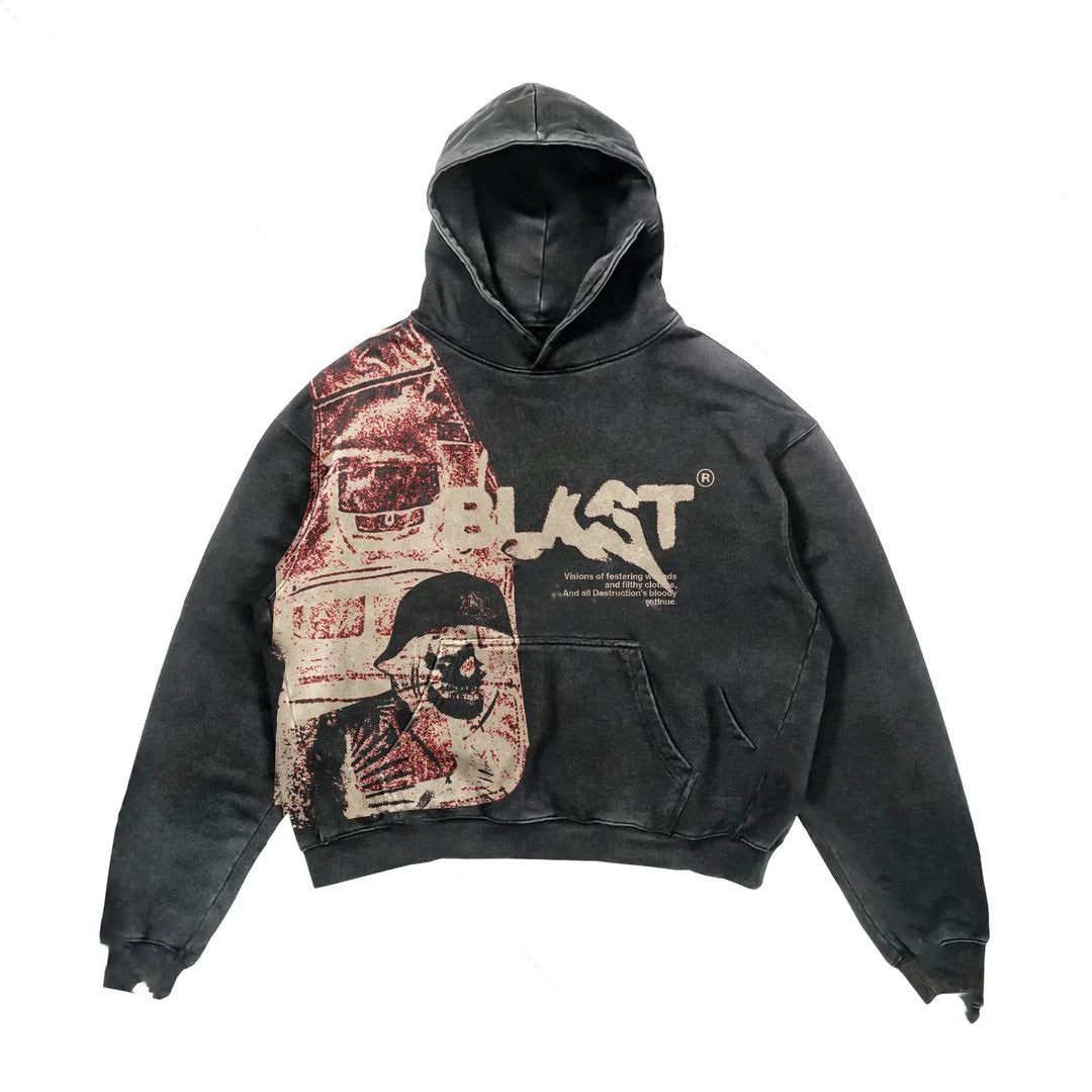 Retro Y2K Sreetwear Gothic Hoodie